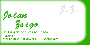 jolan zsigo business card